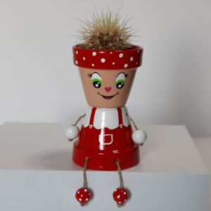 MACETA MUÑECO PEQUEÑO ROJO