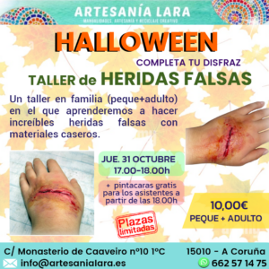 TALLER HALLOWEEN HERIDAS FALSAS