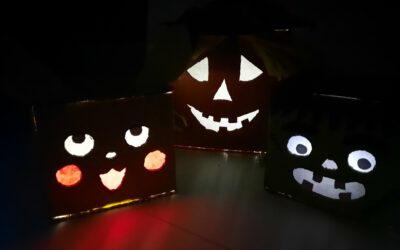 MANUALIDADES DE HALLOWEEN CON NIÑOS: CALABAZAS FALSAS O CAJAS DE LUZ CON CARTÓN RECICLADO