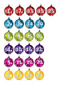 ESFERAS NIMERADAS CALENDARIO ADVIENTO 2025 0