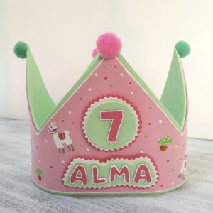 Corona goma EVA - Llamas y cactus